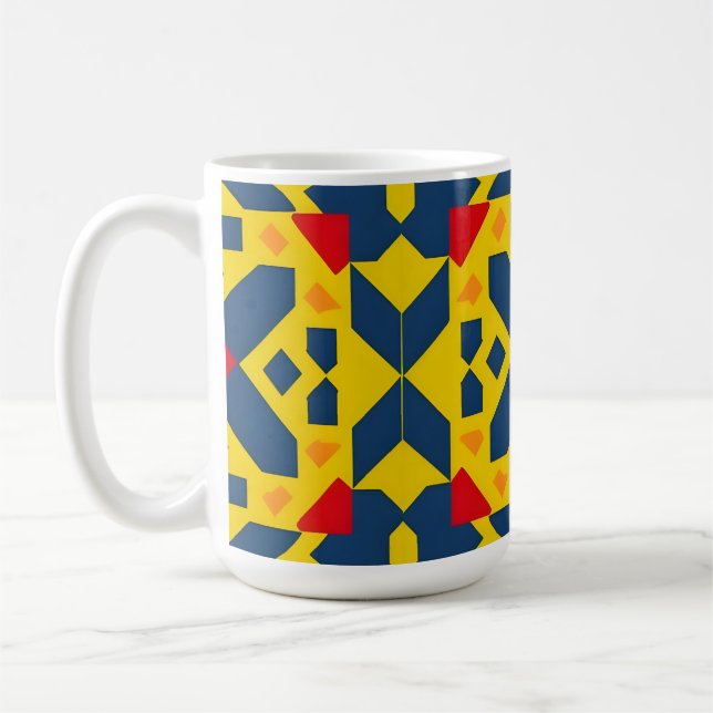 Abstract Geometric Pattern with Vibrant Colours Coffee Mug (Left)