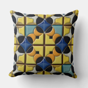 Abstract Geometric Pattern with Vibrant Colours Throw Pillow