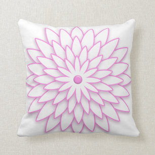 Abstract Geometric pink Flower. Throw Pillow