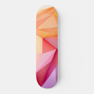 Abstract Geometric Pink Orange Shapes Skateboard