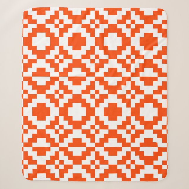 Abstract geometric pixelated seamless pattern. Mos Sherpa Blanket (Front)