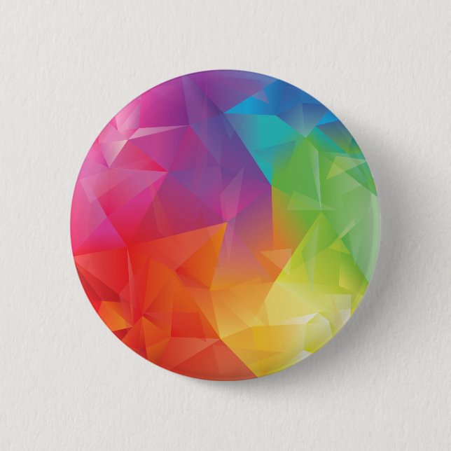 Abstract Geometric Rainbow Button (Front)