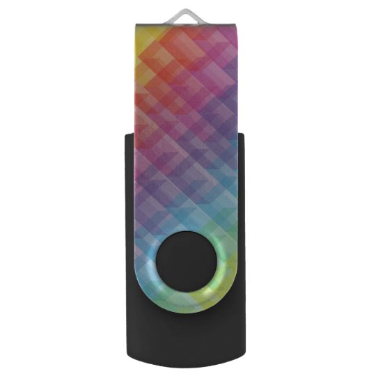 Abstract Geometric Rainbow Cube USB Flashdrive USB Flash Drive