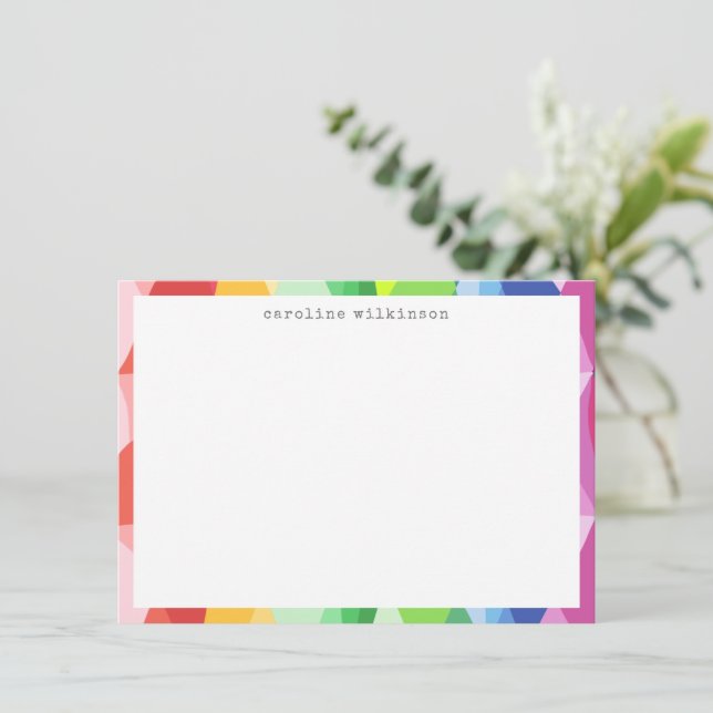 Abstract Geometric Rainbow Prism Personalized Card (Standing Front)