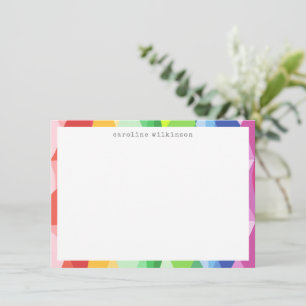 Abstract Geometric Rainbow Prism Personalized Card