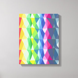 Abstract Geometric Rainbow Prism Shapes Pattern Canvas Print
