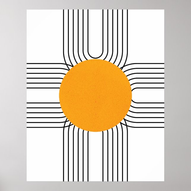 Abstract Geometric Rainbow, Sun Minimalist Arch  Poster (Front)