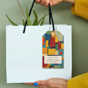 Abstract Geometric Retirement Party Thank You Gift Tags