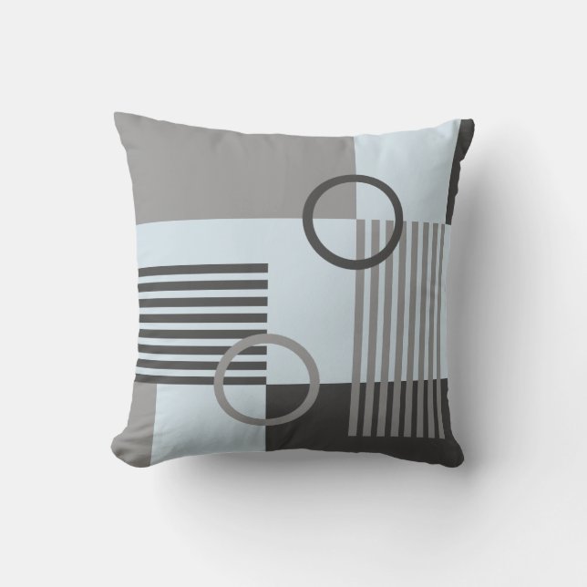 Abstract geometric retro art outdoor pillow (Front)