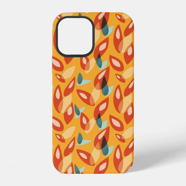 Abstract Geometric Retro Pattern In Yellow Orange iPhone Case (Back)
