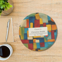 Abstract Geometric Retro Playful Retirement Party