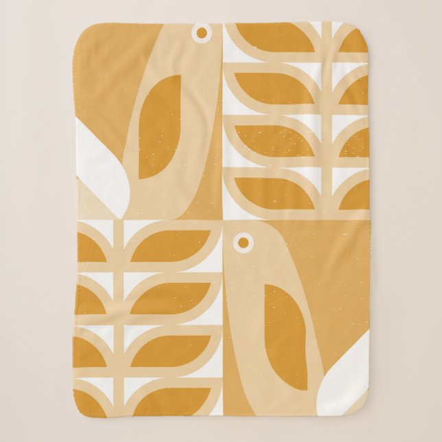 Abstract geometric retro seamless pattern sherpa blanket (Front)