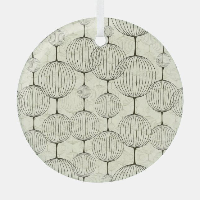 Abstract geometric, seamless background pattern. glass ornament (Front)