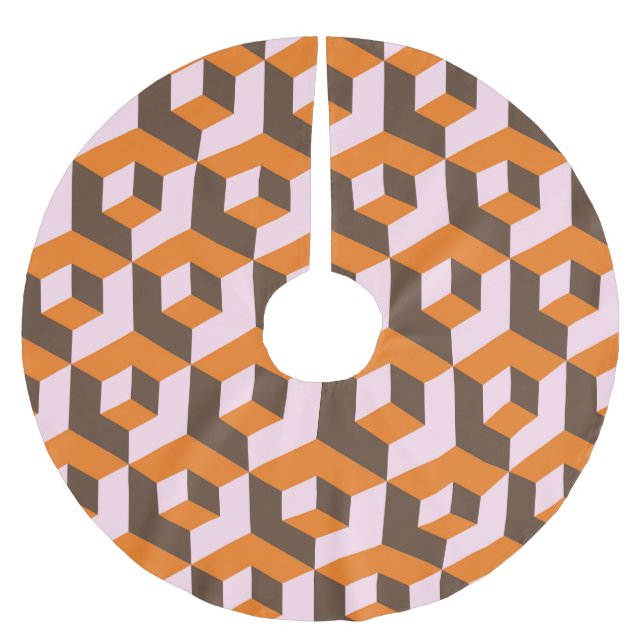 Abstract geometric seamless design. brushed polyester tree skirt (Front)
