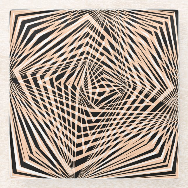 Abstract Geometric Seamless Design Glass Coaster (Front)