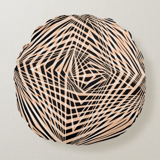 Abstract Geometric Seamless Design Round Pillow (Front)