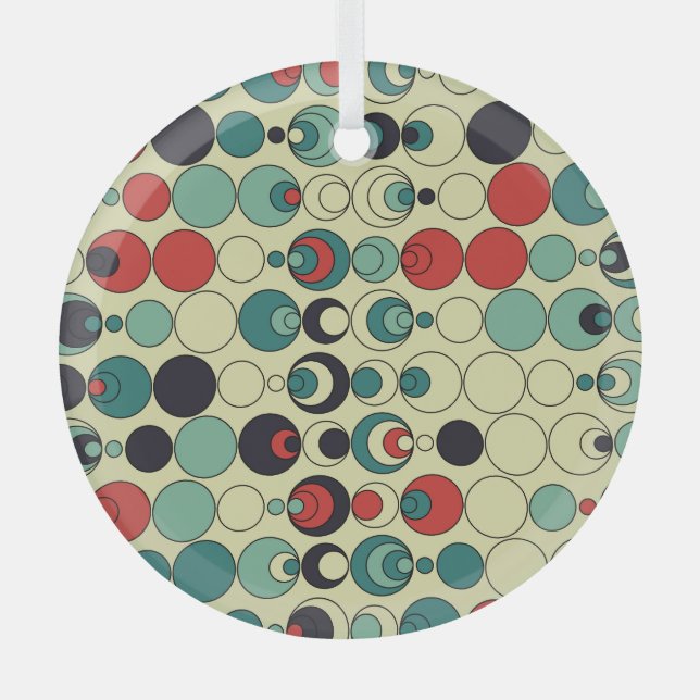 Abstract geometric seamless pattern design. glass ornament (Front)