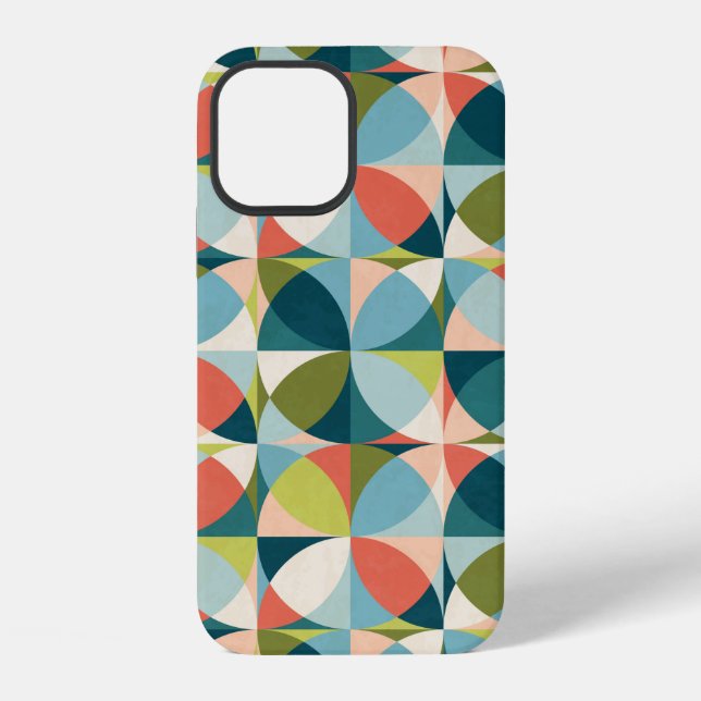 Abstract geometric seamless pattern in mid-century iPhone case (Back)