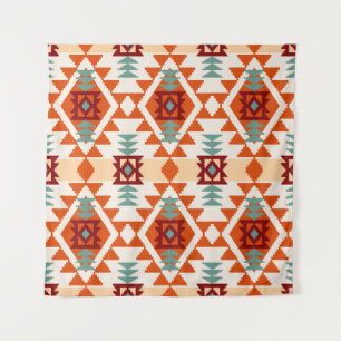 Abstract geometric seamless pattern,native america tapestry