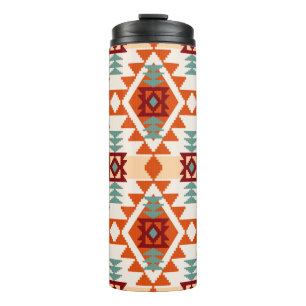 Abstract geometric seamless pattern,native america thermal tumbler