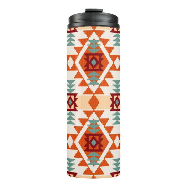 Abstract geometric seamless pattern,native america thermal tumbler (Front)