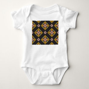 Abstract Geometric: Seamless Vintage Texture Baby Bodysuit