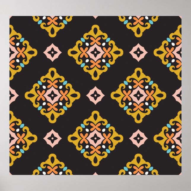 Abstract Geometric: Seamless Vintage Texture Poster (Front)