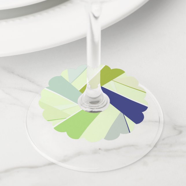 Abstract Geometric Shape 4 Wine Glass Tag (Close Up)