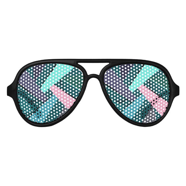 Abstract Geometric Shape 6 Aviator Sunglasses (Front)