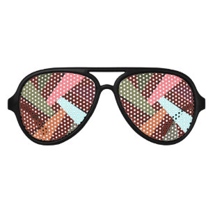 Abstract Geometric Shape 7 Aviator Sunglasses