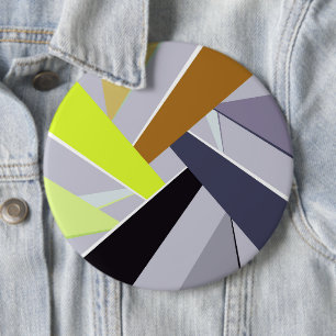 Abstract Geometric Shape 8 6 Inch Round Button