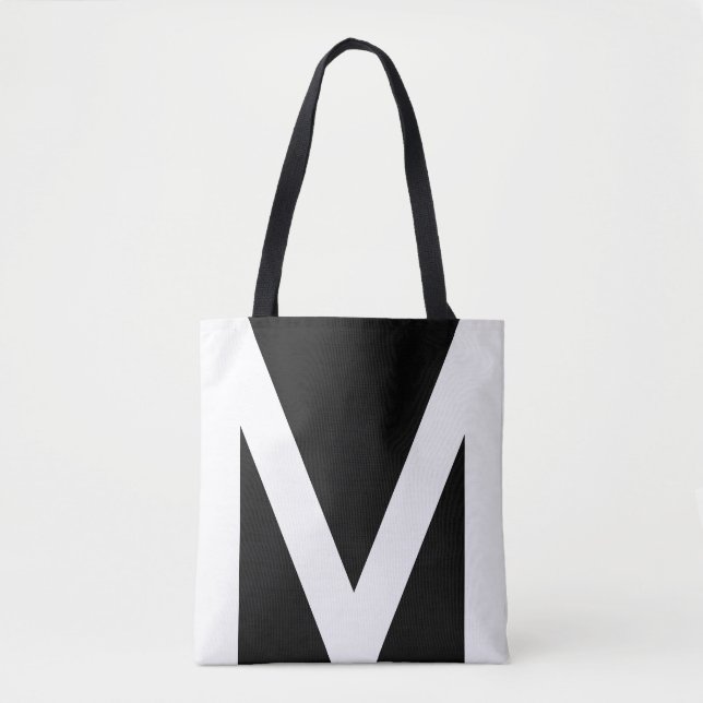 Abstract Geometric Shape in Black & White Tote Bag (Front)