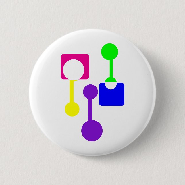 Abstract Geometric Shapes 2 Inch Round Button (Front)