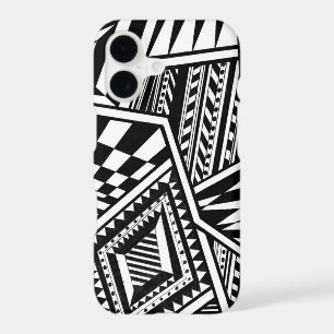 abstract geometric shapes black white pattern hand
