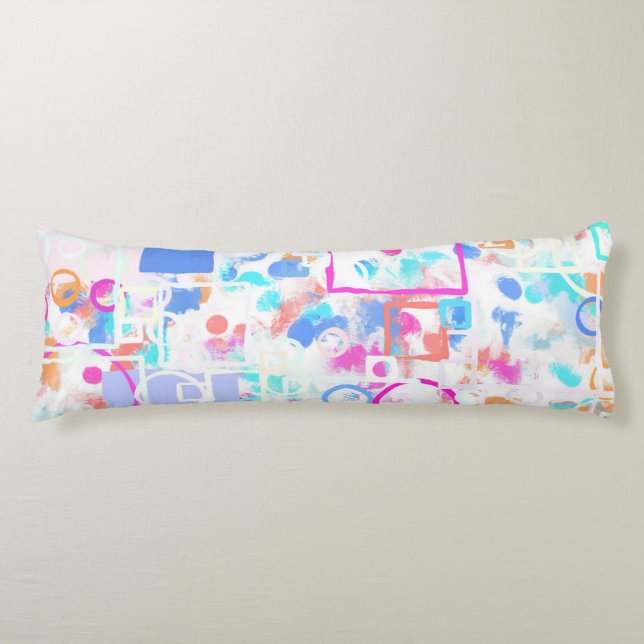 Abstract Geometric Shapes Body Pillow (Front)