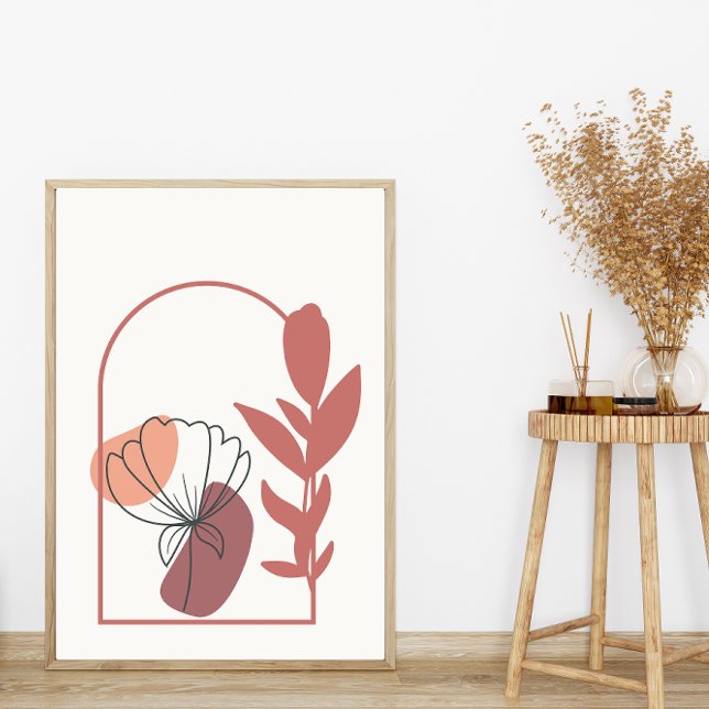 Abstract Geometric Shapes Boho Style Foliage Leaf  Poster (Creator Uploaded)