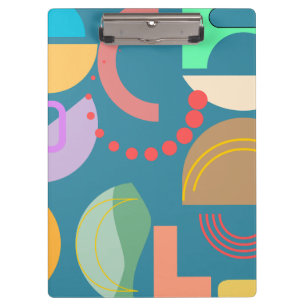Abstract Geometric Shapes Colourful All-over Print Clipboard