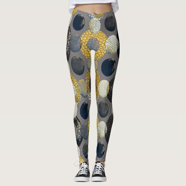 Abstract Geometric Shapes: Colourful Watercolor. Leggings (Front)
