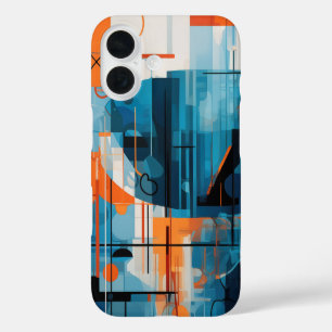 Abstract geometric shapes composition iPhone 16 case