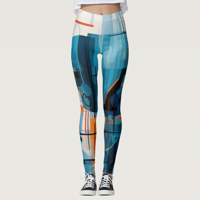 Abstract geometric shapes composition leggings (Front)