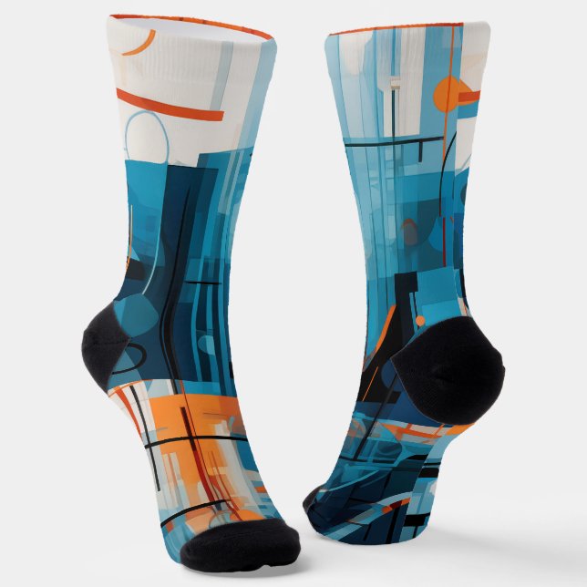Abstract geometric shapes composition socks (Angled)