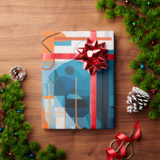 Abstract geometric shapes composition wrapping paper