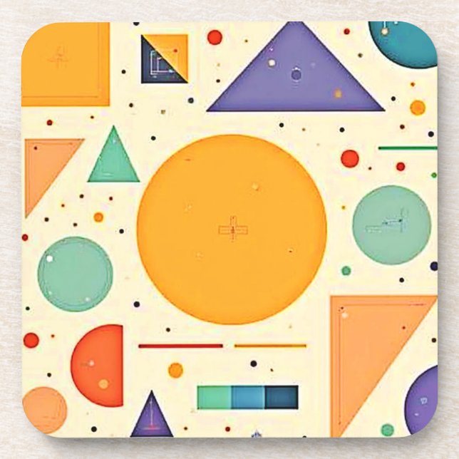 Abstract Geometric Shapes Design Coaster (Front)