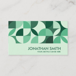 Abstract Geometric Shapes Emerald Green Business Card