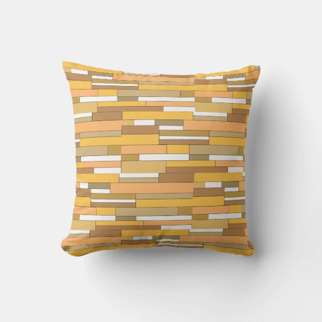 Abstract geometric shapes in beige & peach tones throw pillow (Front)