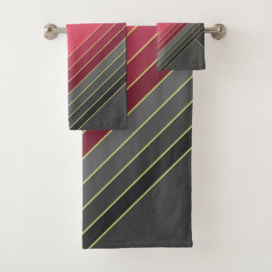 Abstract geometric shapes in pastel pink and greys bath towel set