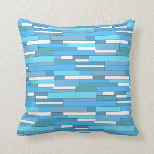 Abstract geometric shapes in teal & turquoise throw pillow