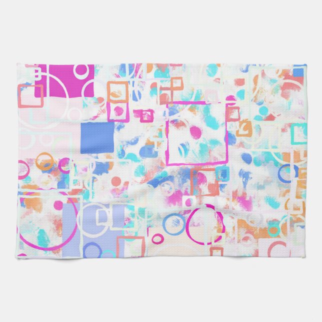 Abstract Geometric Shapes Kitchen Towel (Horizontal)