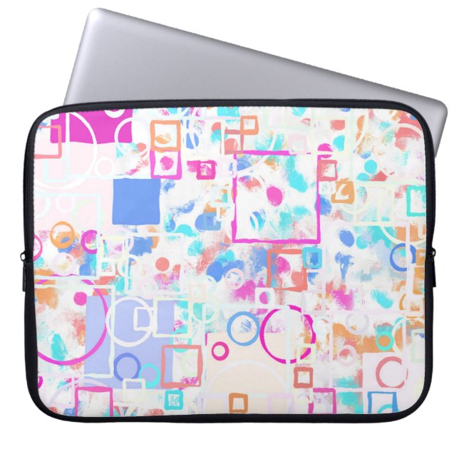 Abstract Geometric Shapes Laptop Sleeve (Front)
