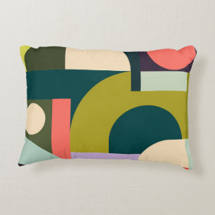 Abstract Geometric Shapes Modern Colourful Design Accent Pillow